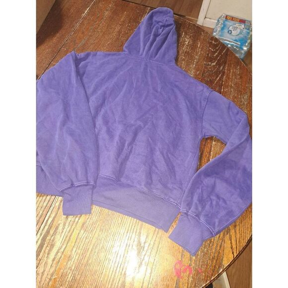 New Med Fabletic Washed Indigo White Forever Fleece Pullover Hoodie Sweatshirt - Picture 9 of 9